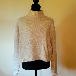 American Eagle off white mock turtle neck sweater, size Medium.